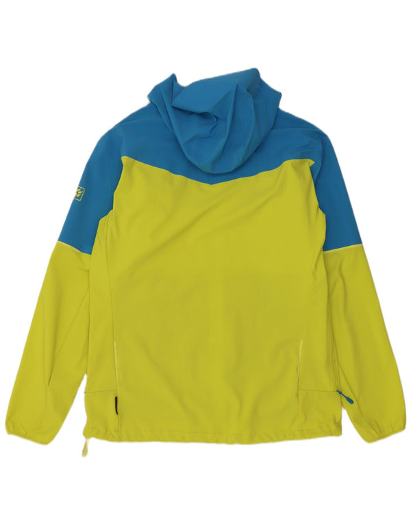 Jack Wolfskin Chaqueta impermeable con capucha para hombre, talla 42, color amarillo grande