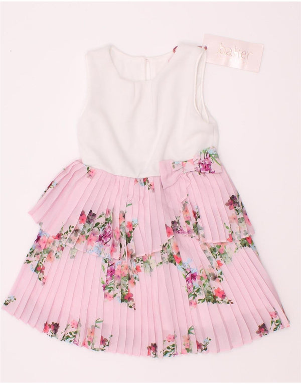 Ted Baker Vestido escalonado sin mangas para niñas de 12 a 18 meses, color rosa floral