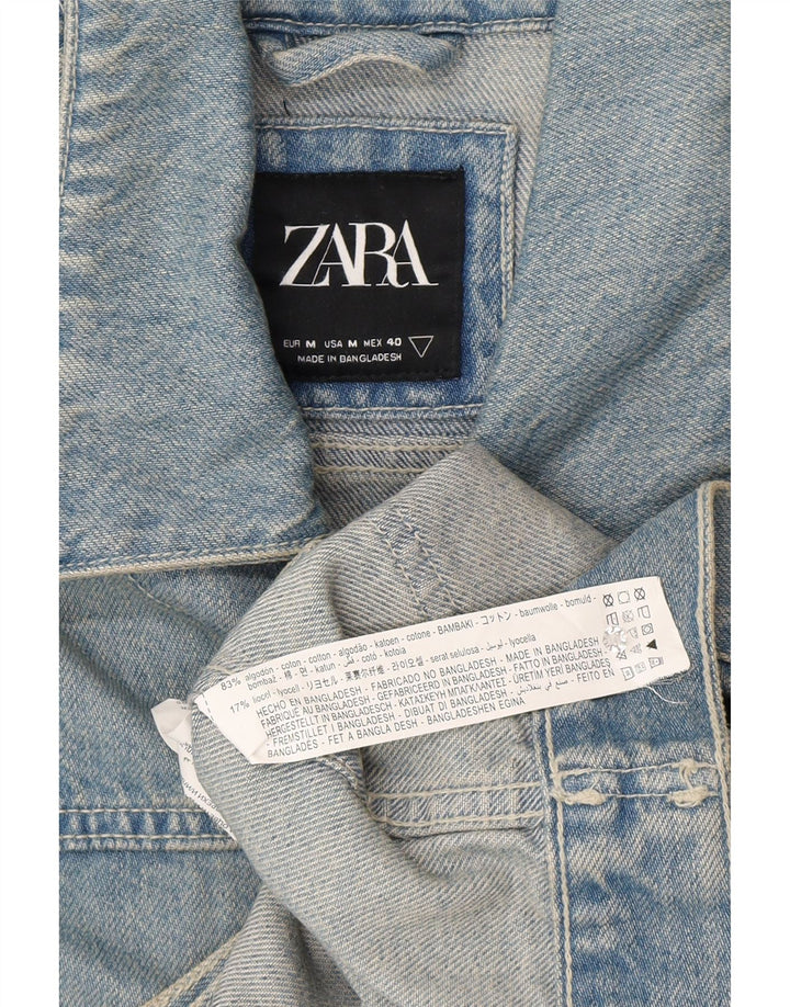 Zara Hombre Chaqueta Vaquera UK 38 Azul Medio Algodón