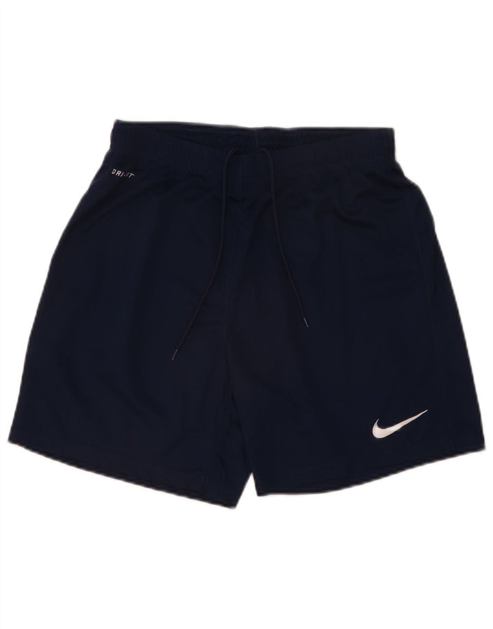 Nike Dri Fit - Pantalones cortos deportivos para hombre, talla pequeña, poliéster, color azul marino