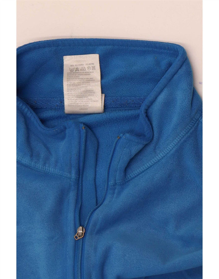 Adidas Mujer Loose Fit Zip Neck Top Manga Larga Poliéster Azul Medio