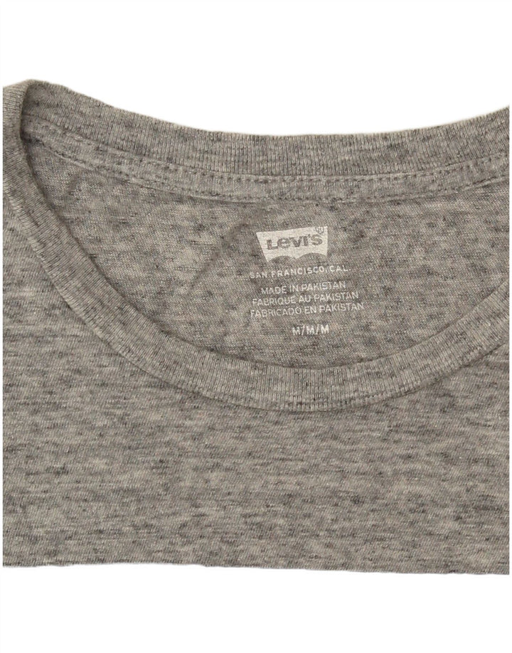 Levi's Camiseta gráfica para mujer UK 44 Logotipo moteado gris medio