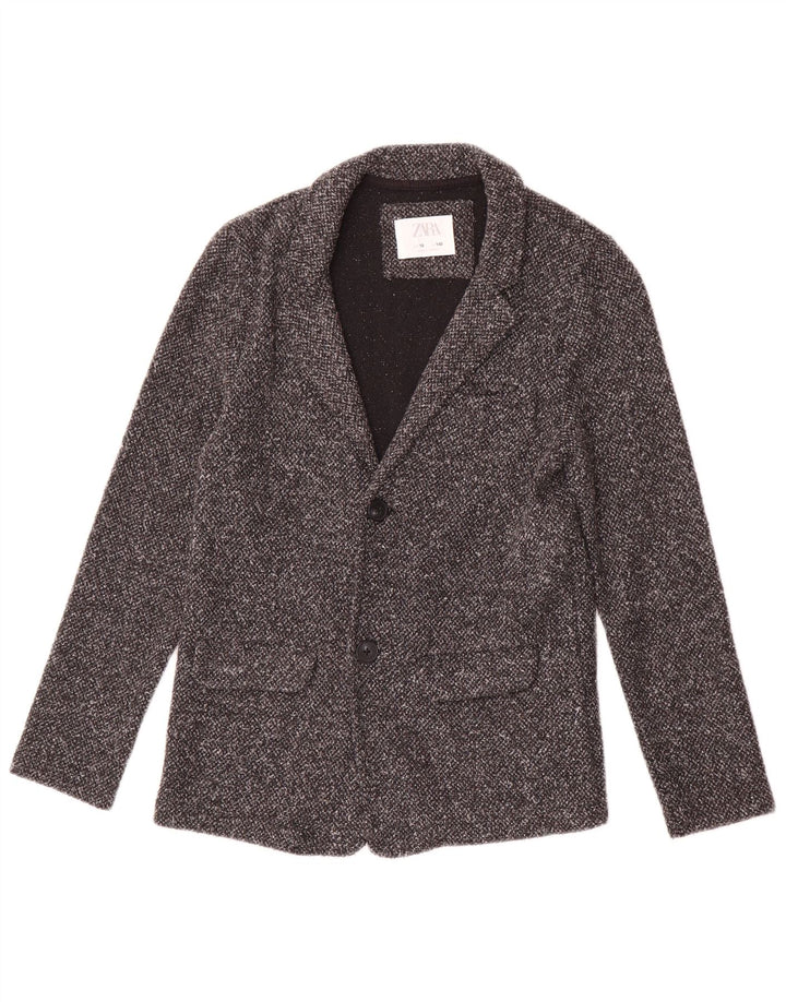 Zara Chaqueta Blazer De 2 Botones para Niña 9-10 Años Gris Moteado