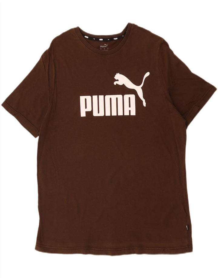 PUMA Camiseta gráfica para hombre Top XL Algodón marrón