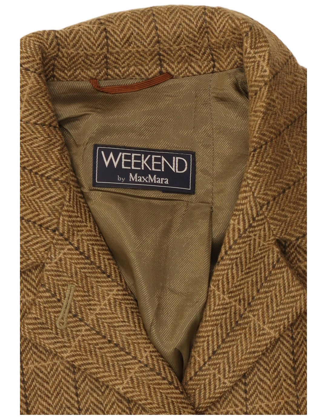 Max Mara Chaqueta de fin de semana para mujer UK 46 Large Brown Check Classic