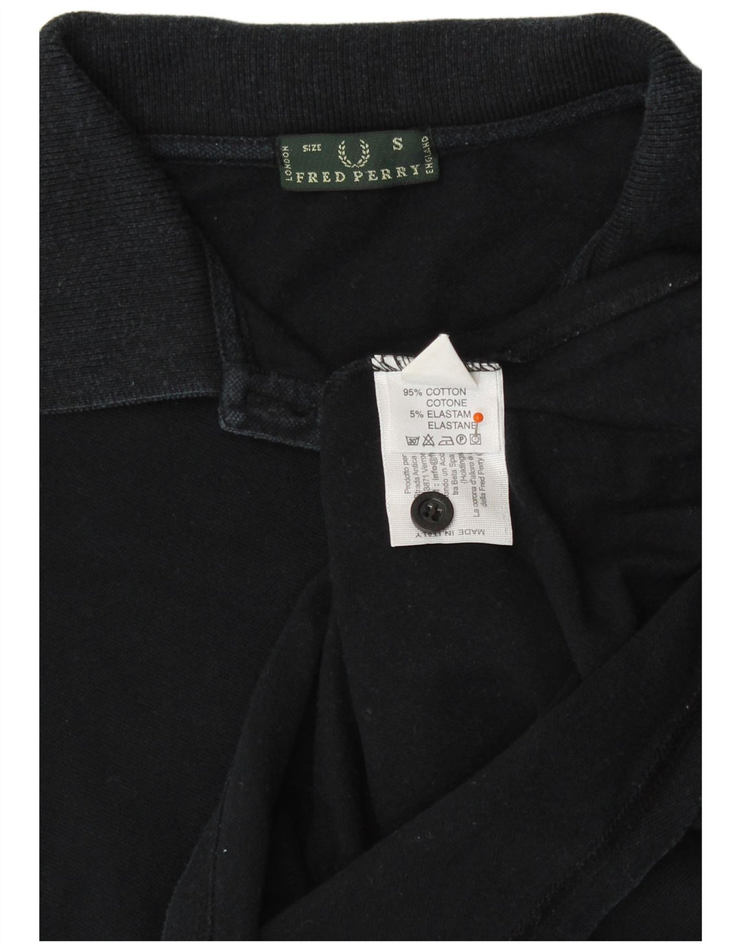 FRED PERRY Polo para mujer UK 8 Small Algodón negro