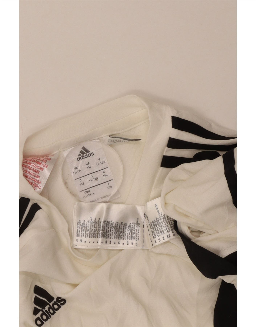 Adidas Camiseta Climalite para niños 11-12 años Blanco Colorblock Poliéster