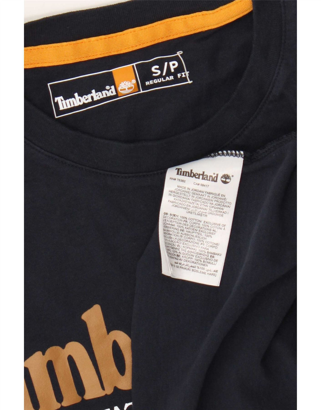 Timberland Hombre Regular Fit Graphic Top Manga Larga Pequeño Algodón Azul Marino