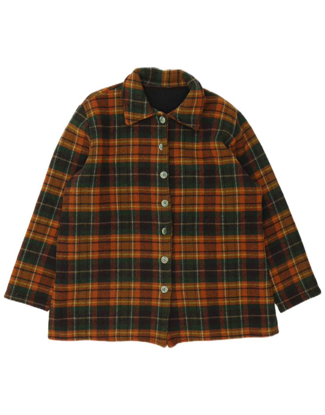 Vintage chaqueta de mujer Reino Unido 14 cuadros verdes grandes