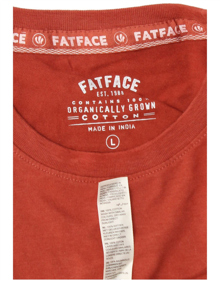 FAT FACE Camiseta para Hombre Top Grande Naranja Algodón
