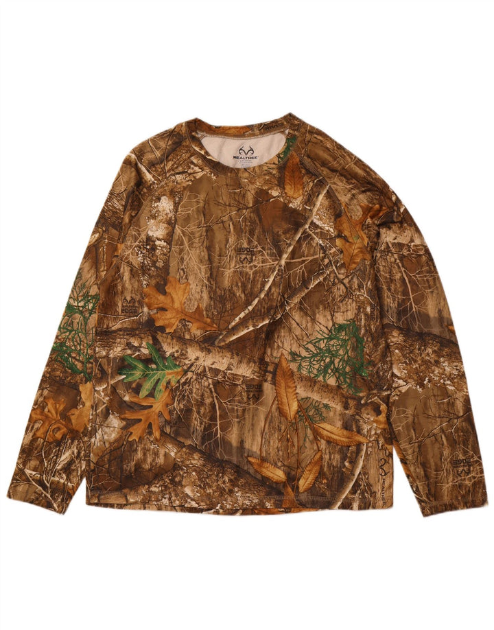 REALTREE Camiseta de manga larga para hombre UK 42/44 Large Marrón Camuflaje Poliéster