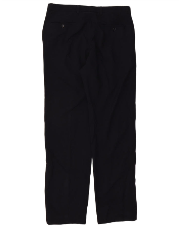 Marks & Spencer Pantalón de traje regular recto para hombre W34 L33 Azul marino
