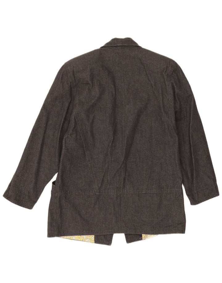 Vintage mujer 1 botón Blazer chaqueta Reino Unido 16 gris grande