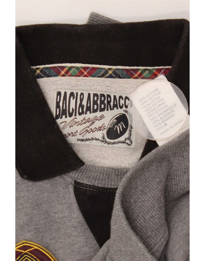 BACI & ABBRACCI Hombre Sudadera Gráfica Jersey Gris Medio Colorblock
