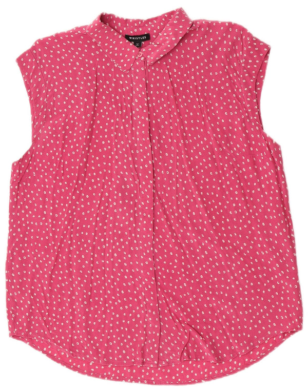 Whistles Blusa sin mangas para mujer UK 40 XL Rosa manchado