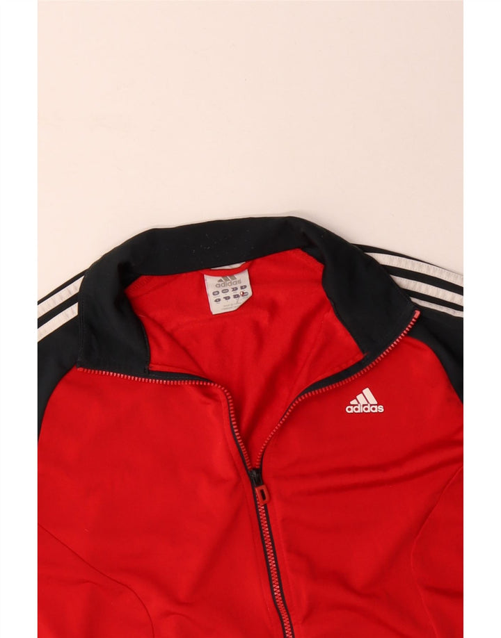 ADIDAS Chaqueta de chándal para hombre UK 40/42 Poliéster con bloques de color rojo mediano