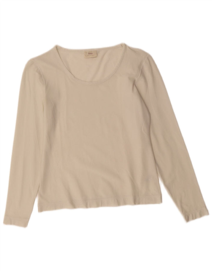 SISLEY Top de mujer de manga larga UK 10 Small White
