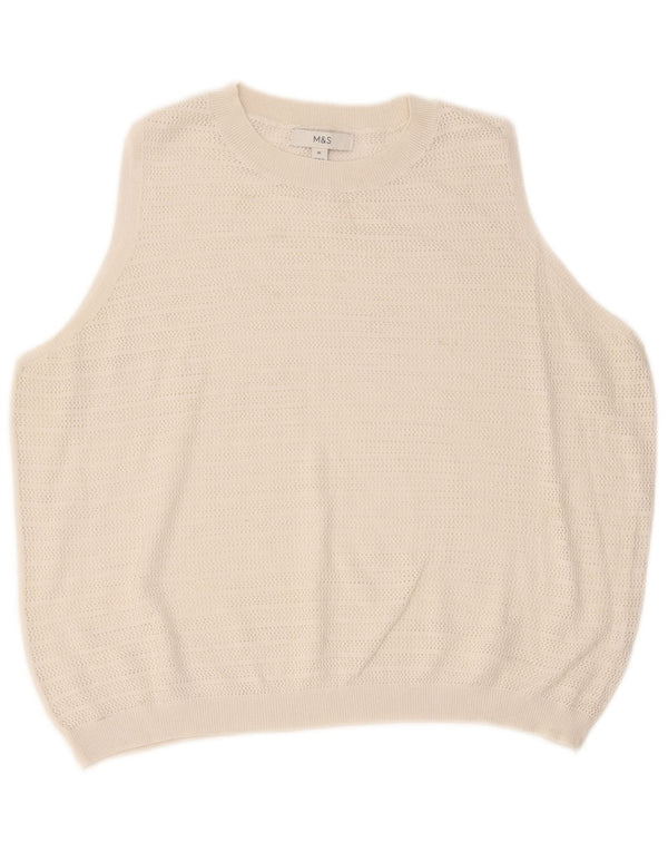 Marks & Spencer - Camiseta sin mangas para mujer, talla 40, talla XL, color blanco a rayas