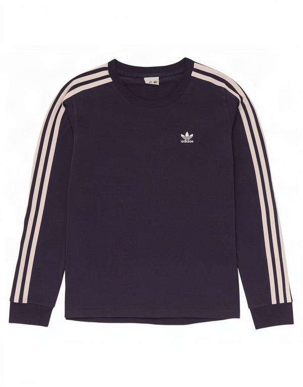 Adidas Camiseta de manga larga para mujer UK 10 Small Azul marino Algodón