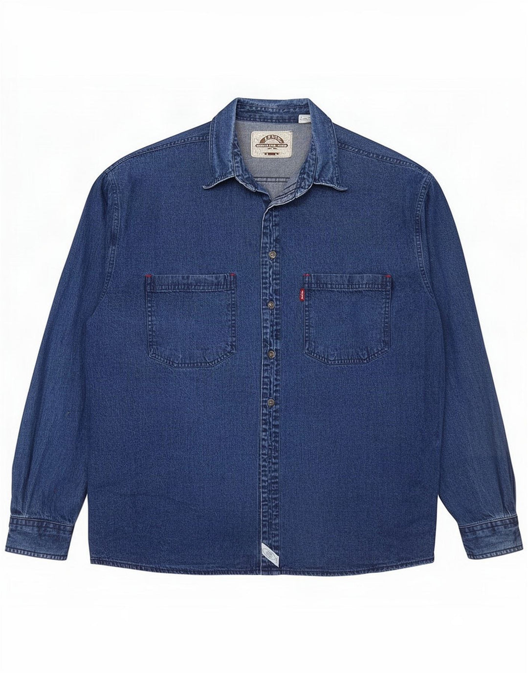 Levi's Camisa vaquera para hombre de algodón azul grande