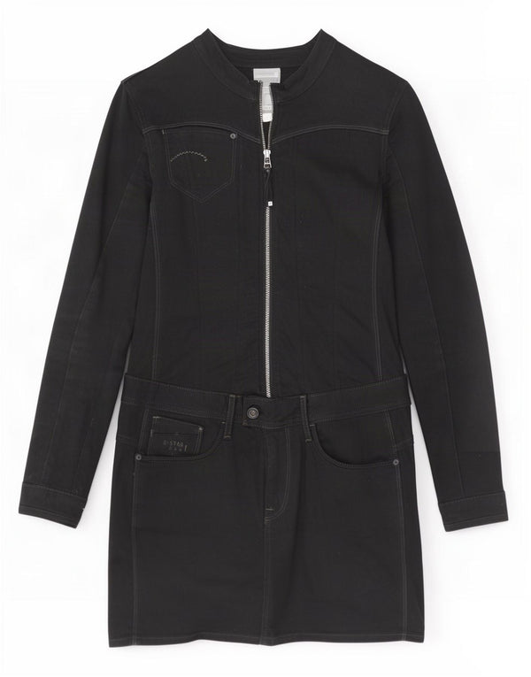 G-Star Vestido básico de manga larga para mujer UK 42 Mediano Negro Algodón