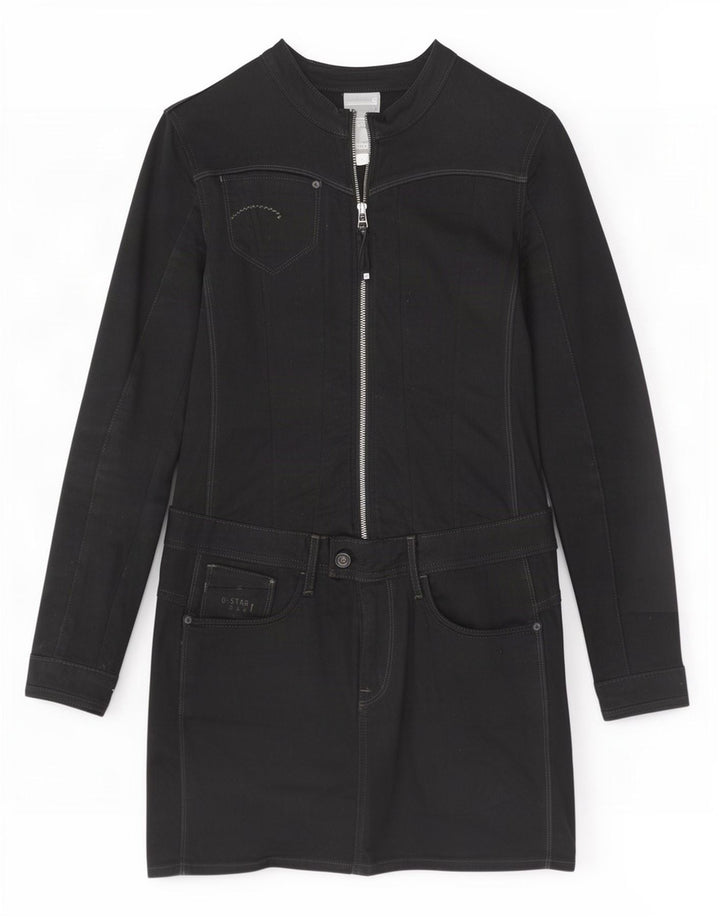 G-Star Vestido básico de manga larga para mujer UK 42 Mediano Negro Algodón