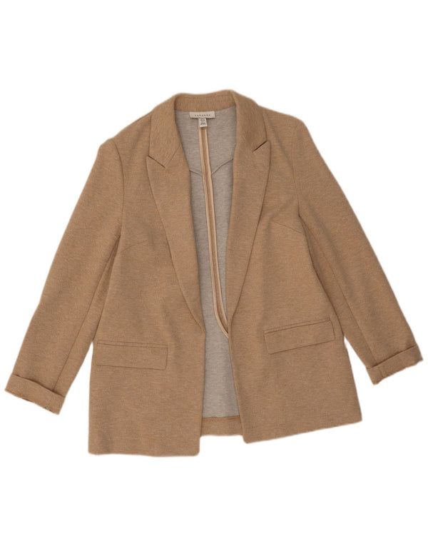 Topshop Chaqueta tipo blazer abierta para mujer UK 10 Small Beige Poliéster