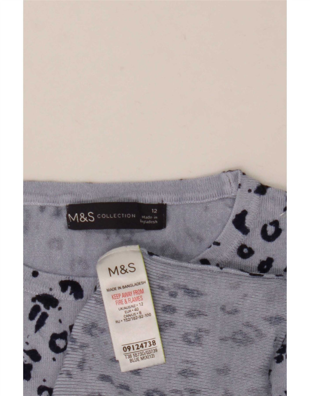 Marks & Spencer - Jersey de cuello redondo para mujer, talla 40, color azul medio