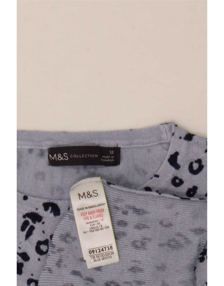 Marks & Spencer - Jersey de cuello redondo para mujer, talla 40, color azul medio