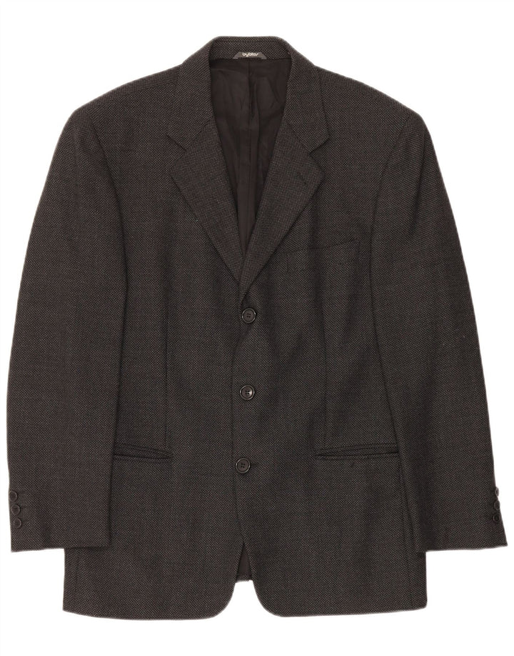 Byblos Chaqueta tipo blazer de 3 botones para hombre EU 48 Lana gris medio