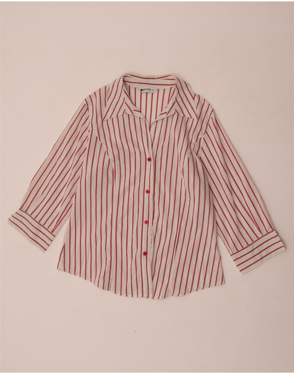 Persona Camisa de manga 3/4 para mujer Talla 19 Pequeña Algodón a rayas rojas