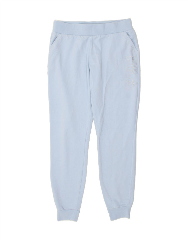 FILA Womens Graphic Tracksuit Trousers Joggers UK 16 Large Blue Polyester Vintage Fila and Second-Hand Fila from Messina Hembry 