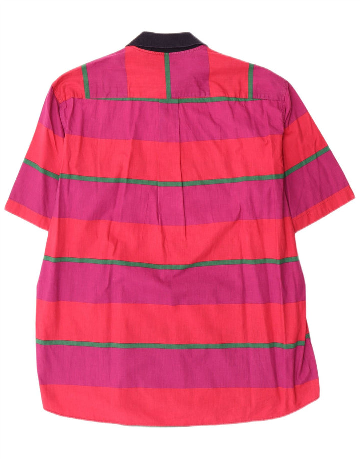 ICEBERG Camisa tipo jersey de manga corta para hombre de algodón a rayas moradas grandes