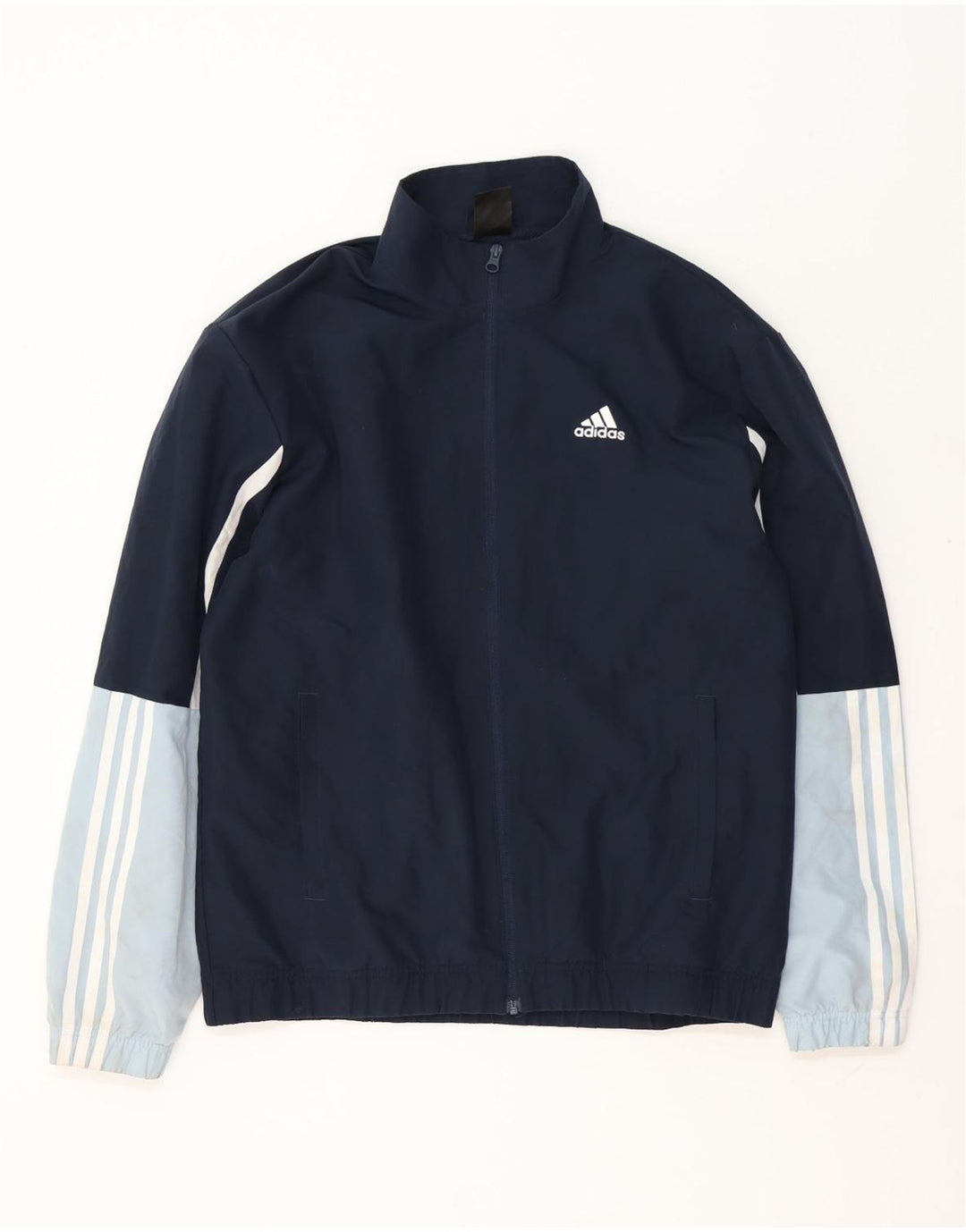 Adidas Hombre Chándal Top Chaqueta Medio Azul Marino Colorblock Poliéster