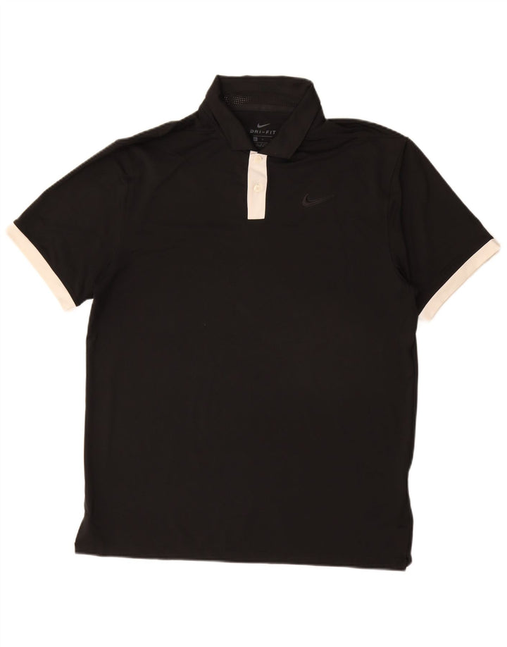 NIKE Polo Dri Fit para Hombre Poliéster Negro Mediano