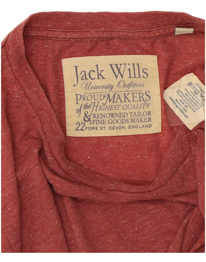 Camiseta Jack Wills para hombre Top mediano de algodón moteado rojo