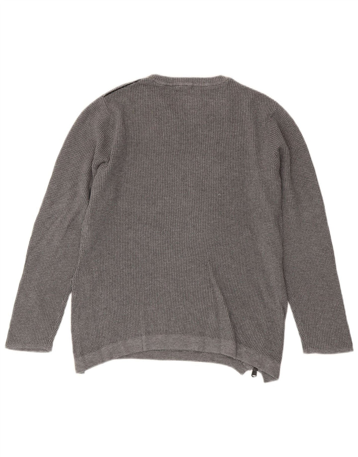 Zara Jersey de cuello redondo para niño, 9-10 años, algodón gris