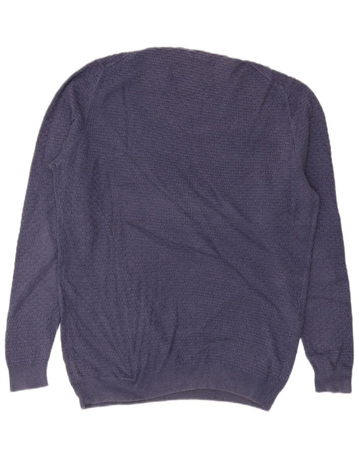 MASSIMO DUTTI Jersey Cuello Redondo Hombre XL Azul Algodón