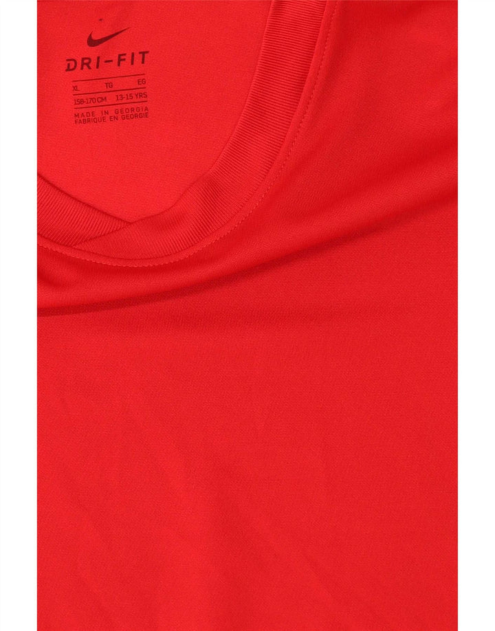 Nike Camiseta Dri Fit para niño 13-14 años XL Rojo Poliéster