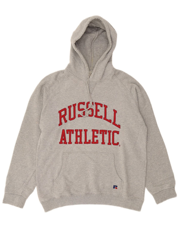 Russell Athletic - Sudadera con gráfico para hombre, talla grande, algodón gris