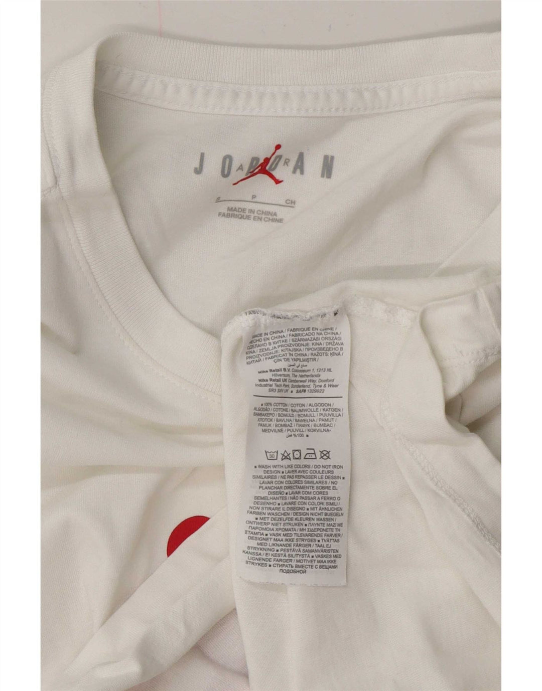 Jordan - Camiseta gráfica para hombre, talla pequeña, algodón blanco