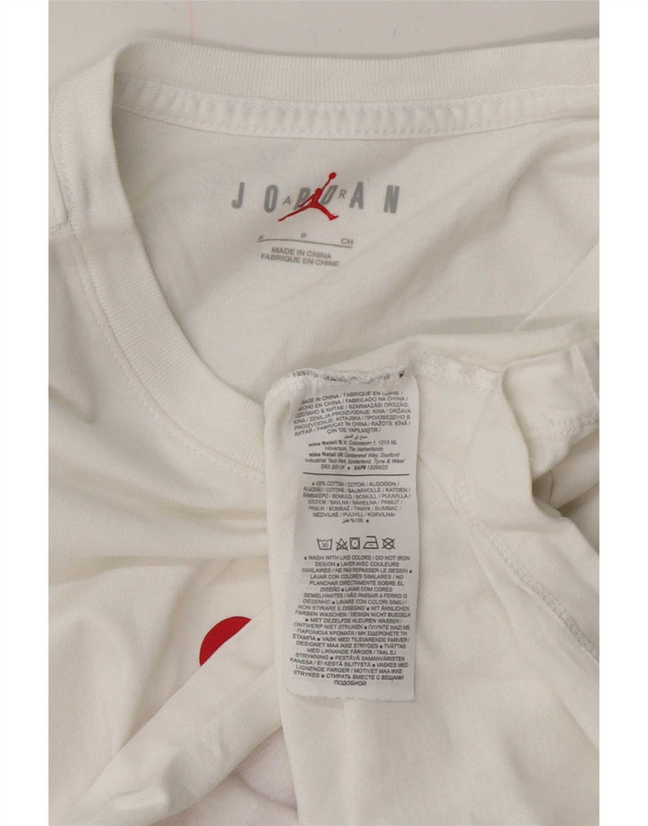 Jordan - Camiseta gráfica para hombre, talla pequeña, algodón blanco