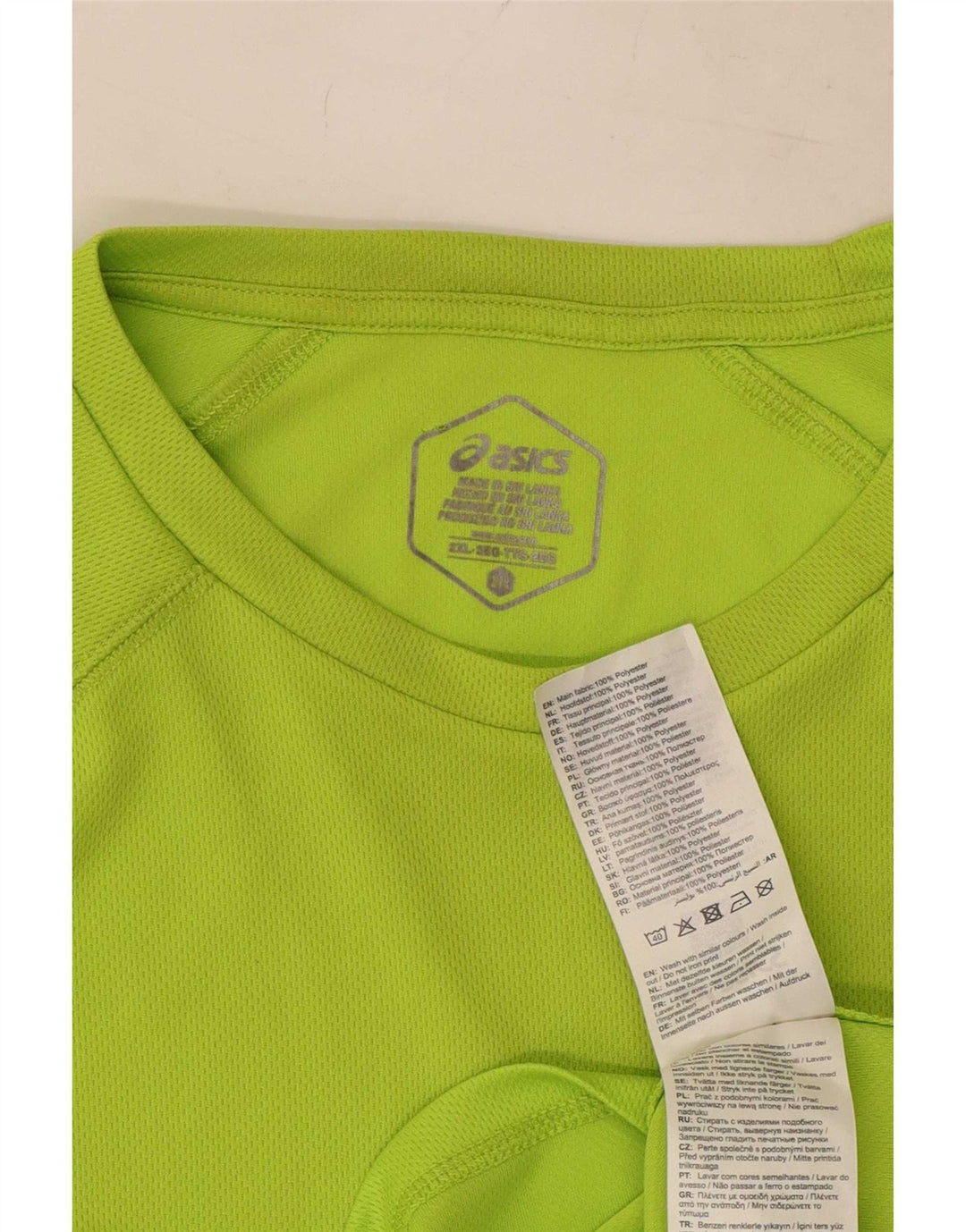 Camiseta Asics para hombre Top 2XL Verde Poliéster