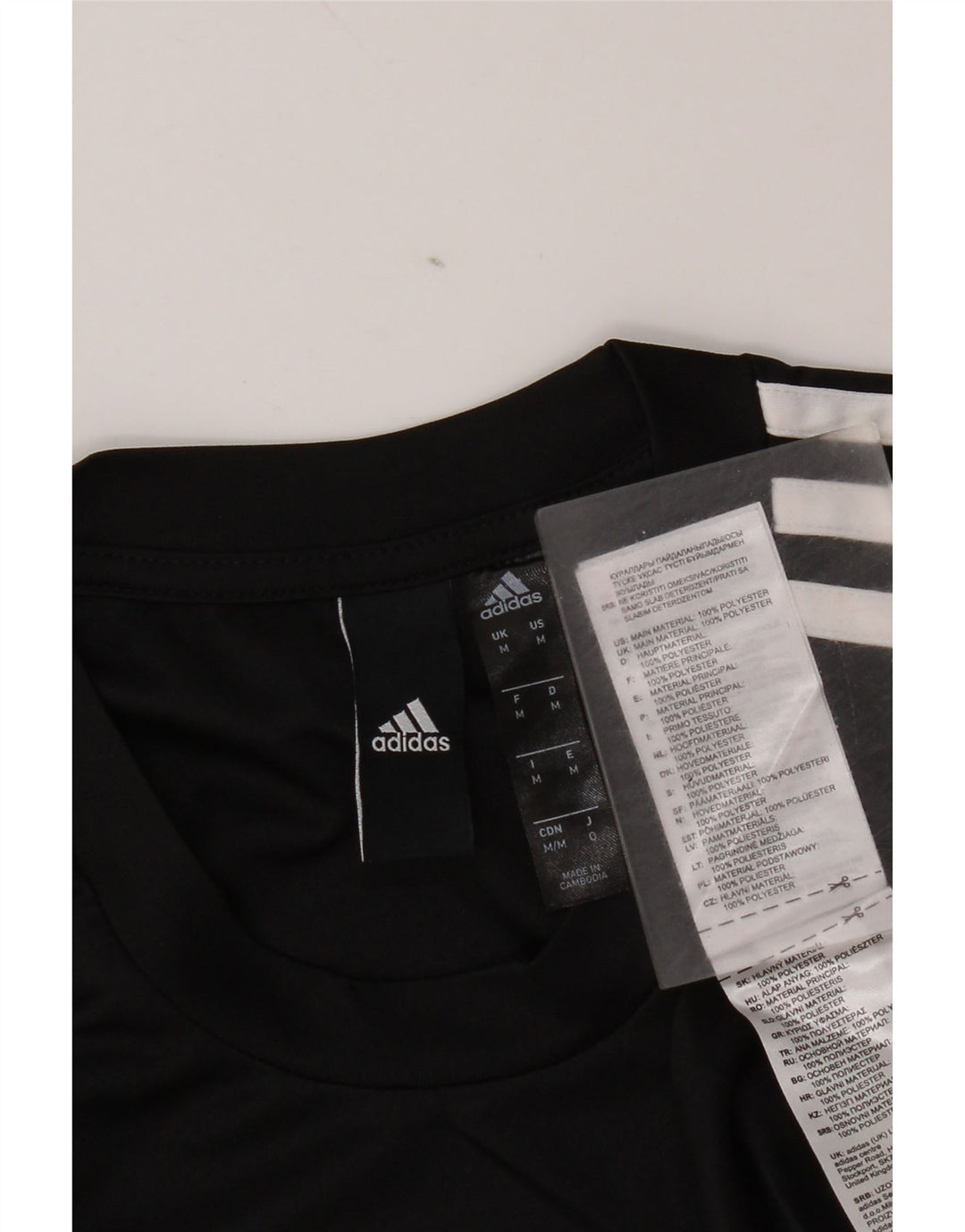 Adidas Hombre Aeroready Camiseta Top Medio Negro Colorblock Poliéster