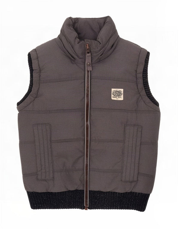 Superdry Womens Oversized Padded Gilet UK 6 XS Grey Colourblock Cotton