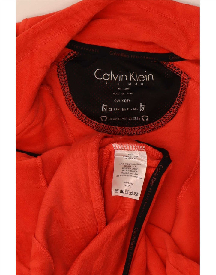 Calvin Klein Chaqueta de forro polar gráfica para mujer Reino Unido 14 Poliéster rojo mediano