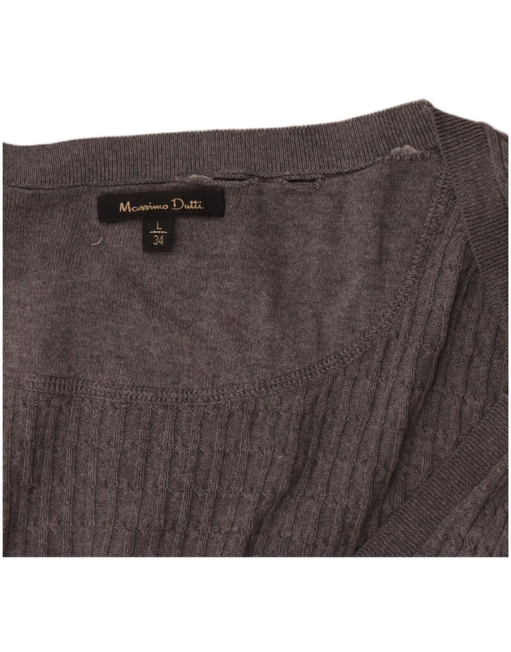 Massimo Dutti Suéter Cárdigan para Mujer Reino Unido 44 Grande Gris