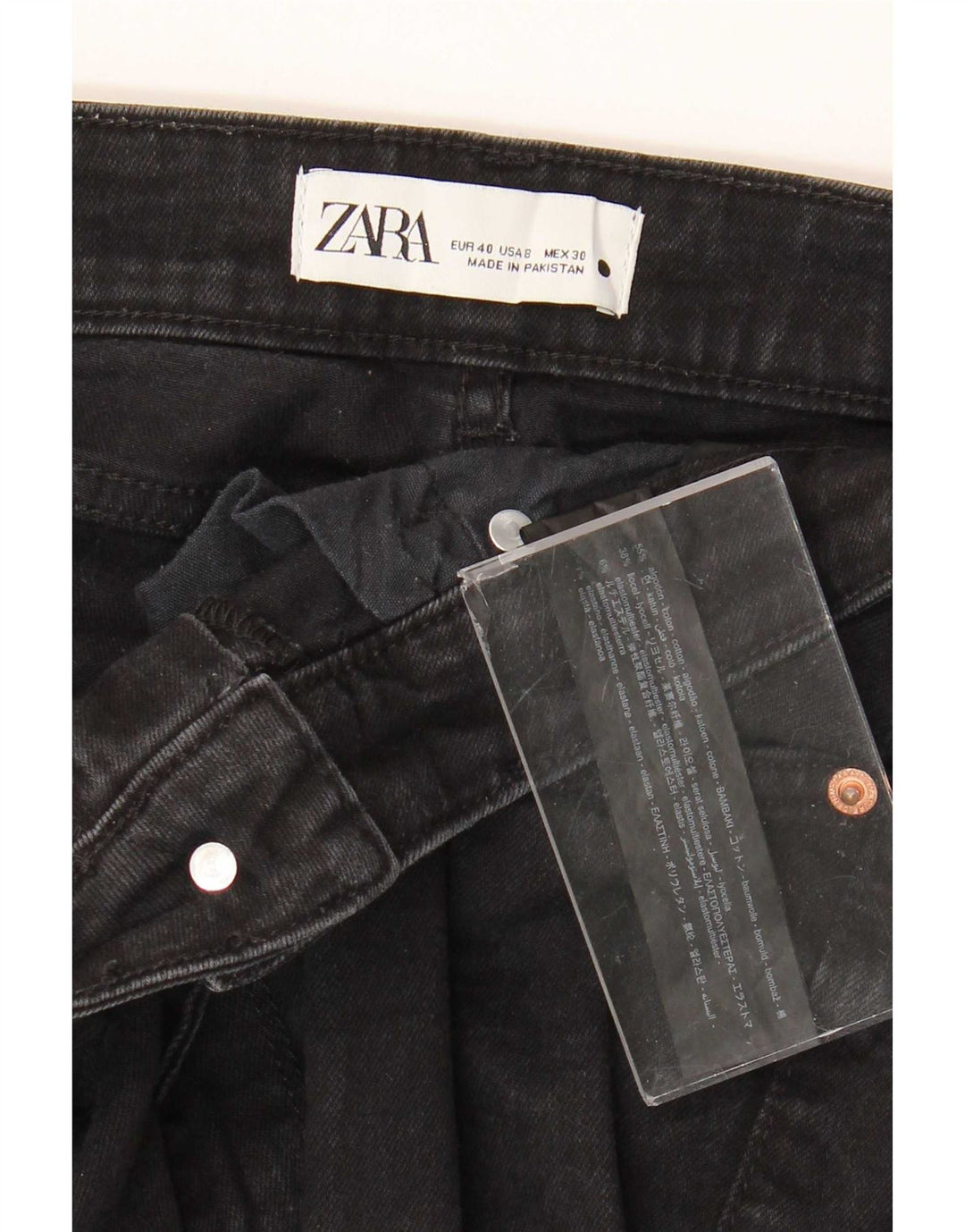 Zara Jeans Acampanados Para Mujer EU 40 Medium W30 L33 Algodón Negro
