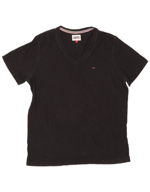 Tommy Hilfiger - Camiseta para hombre, talla grande, algodón negro