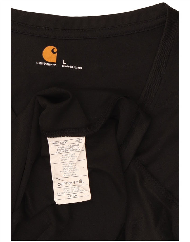 Carhartt Mujer Top Manga Larga UK 46 Grande Poliéster Negro